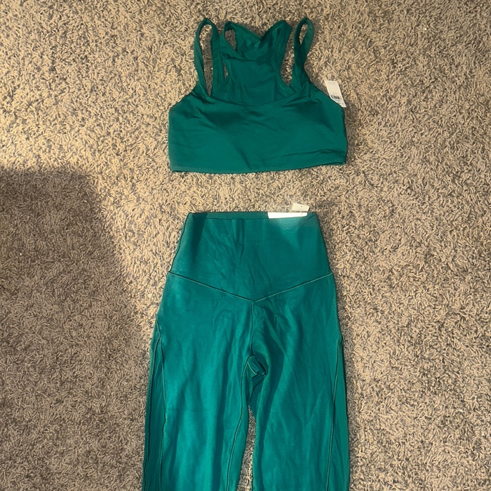 NWT AERIE offline green legging set